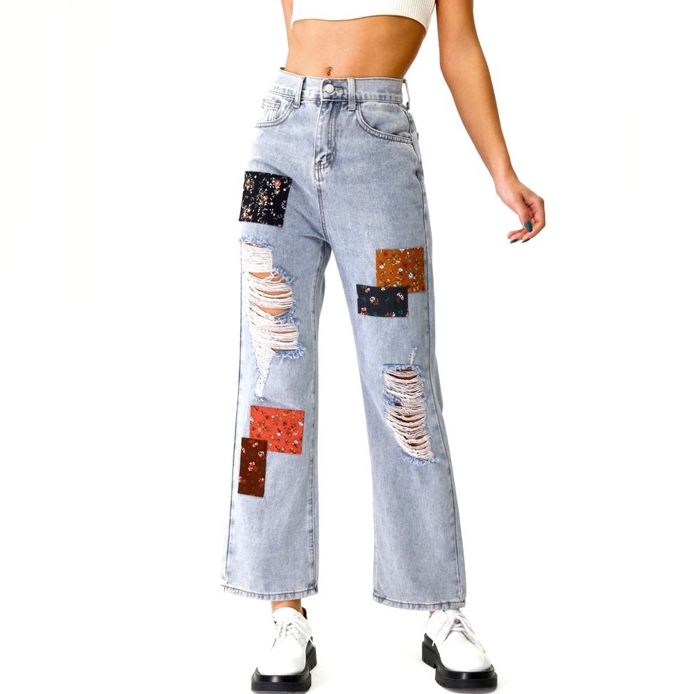 CIDER⚡️Cute Patchy Denim Jeans Size Small - Picture 14 of 14